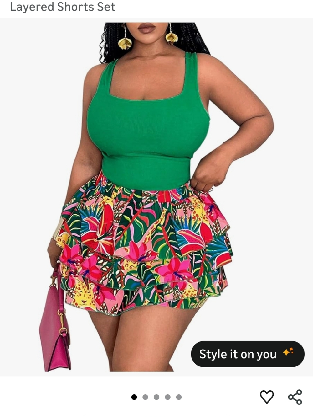 SOLY HUX Women's Plus Size 2 Piece Summer Vacation Outfits Floral Print